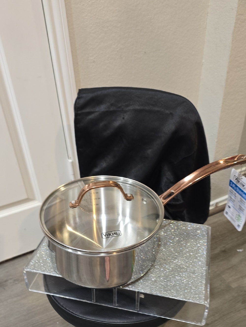 Viking 3-Ply PVD Stainless Steel 3QT Saucepan w/Lid & Copper Handle - Picture 5 of 11